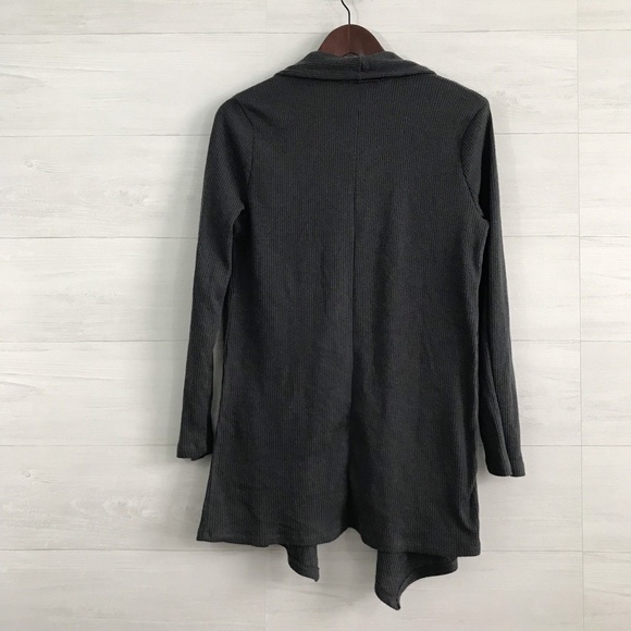 INC Gray Ribbed Floral Applique Cardigan - Picture 5 of 6